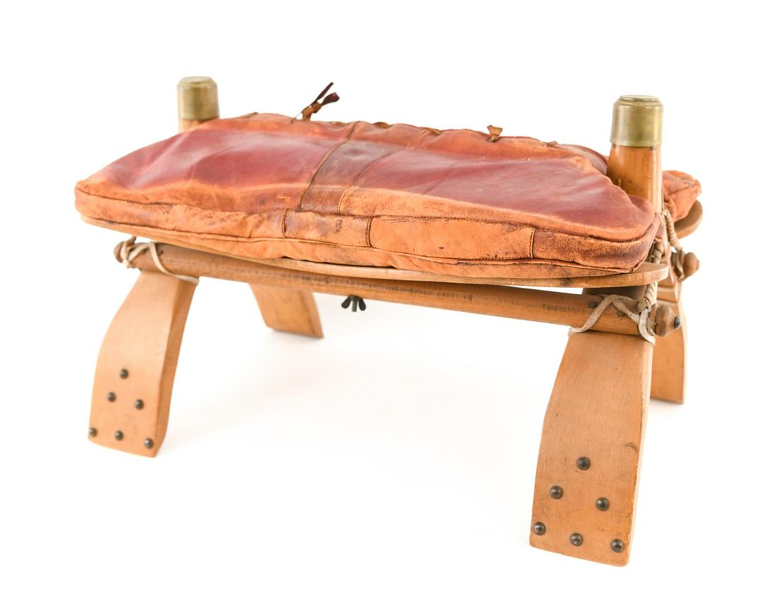 VINTAGE CAMEL SADDLE OTTOMAN (1 of 13)