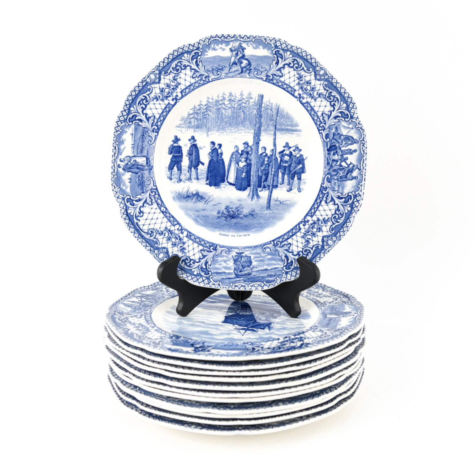 (12) CROWN DUCAL ENGLAND COLONIAL TIMES BLUE & (1 of 15)