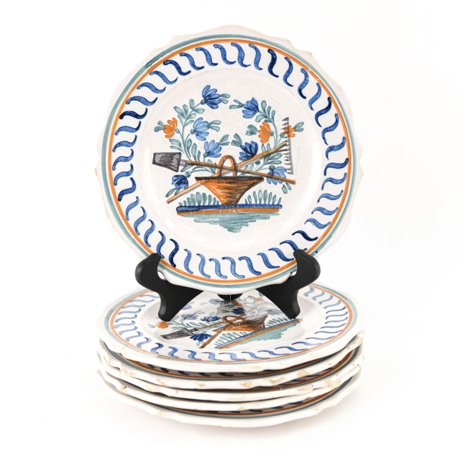 (6) FRENCH FAIENCE POTTERY PLATES (1 of 7)