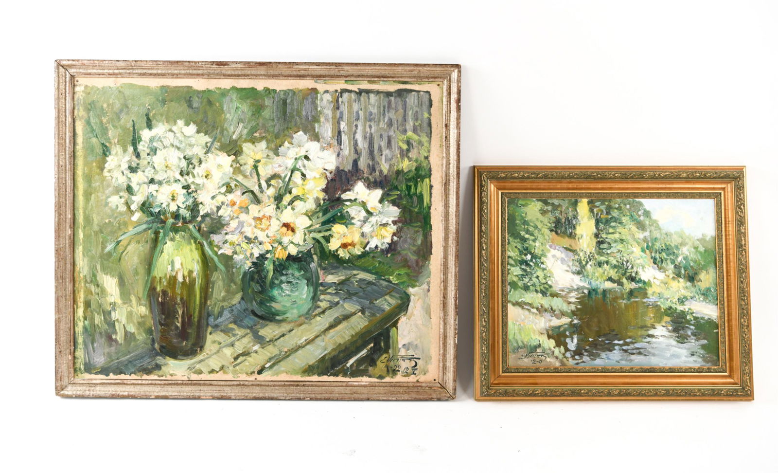 (2) LANDSCAPE AND FLORAL PAINTINGS (1 of 18)