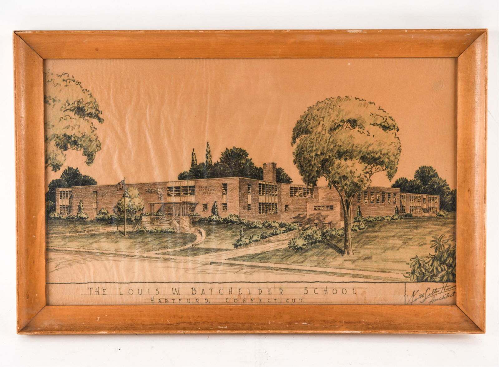 C. 1930S ARCHITECTURAL RENDERING OF A SCHOOL (1 of 10)