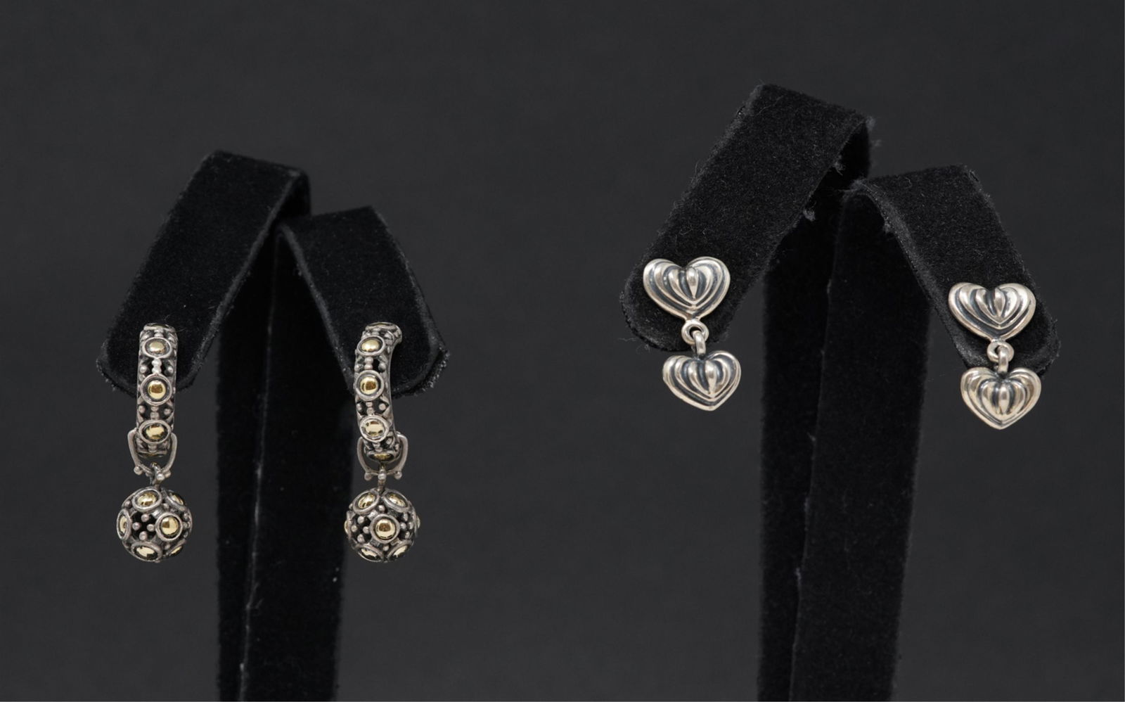 (2) PAIRS OF LAGOS CAVIAR .925 & 18K GOLD EARRINGS (1 of 12)