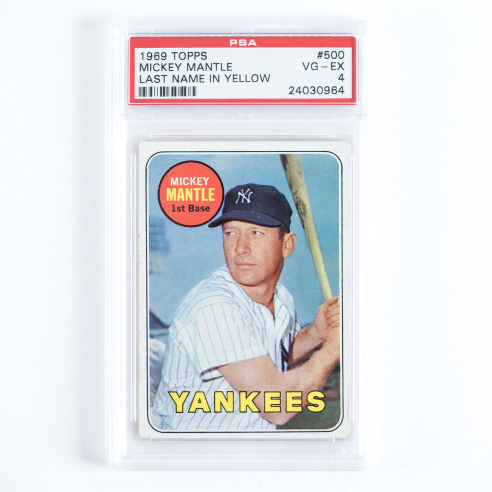 1969 TOPPS #500 MICKEY MANTLE CARD (1 of 6)