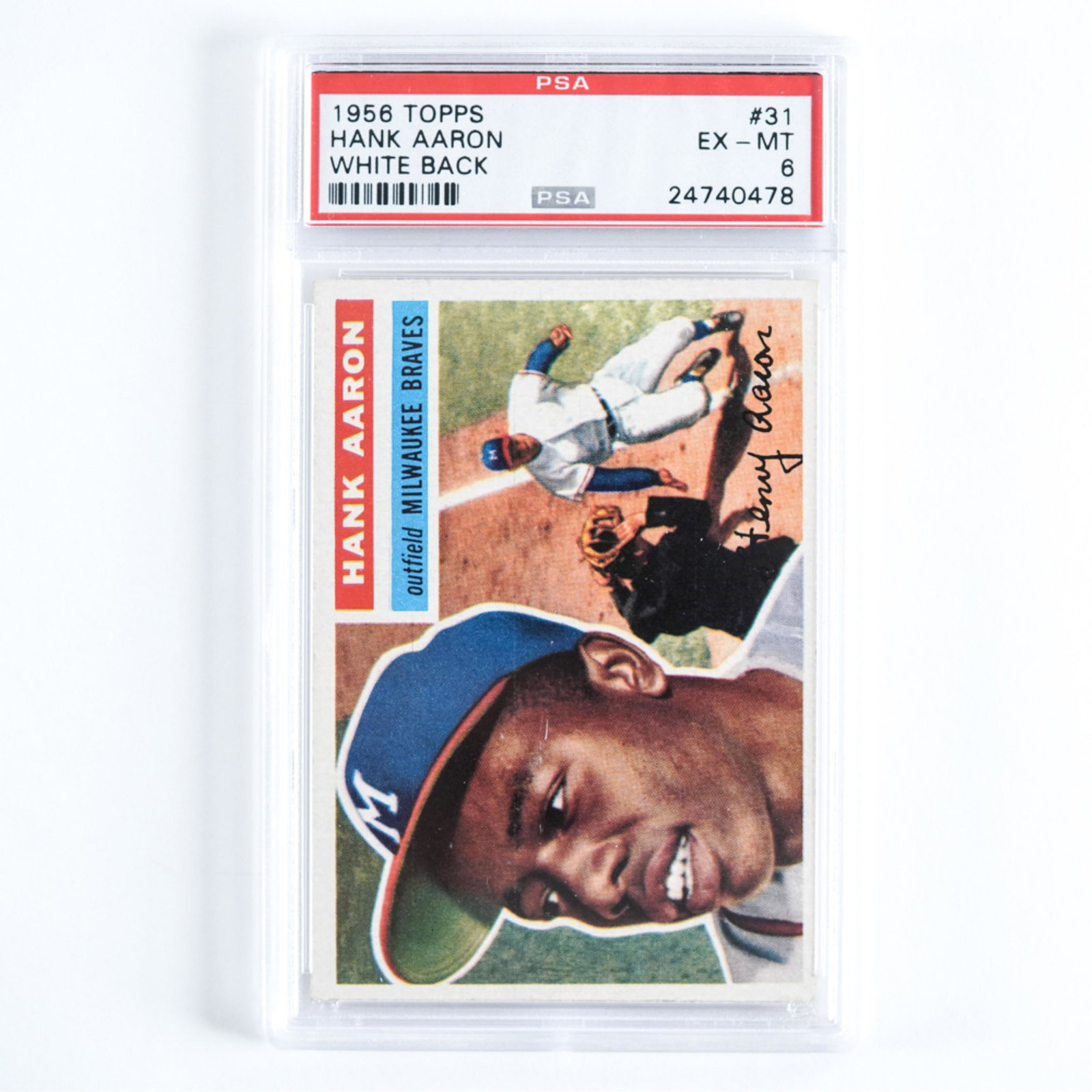 1956 TOPPS #31 HANK AARON CARD WHITE BACK (1 of 17)