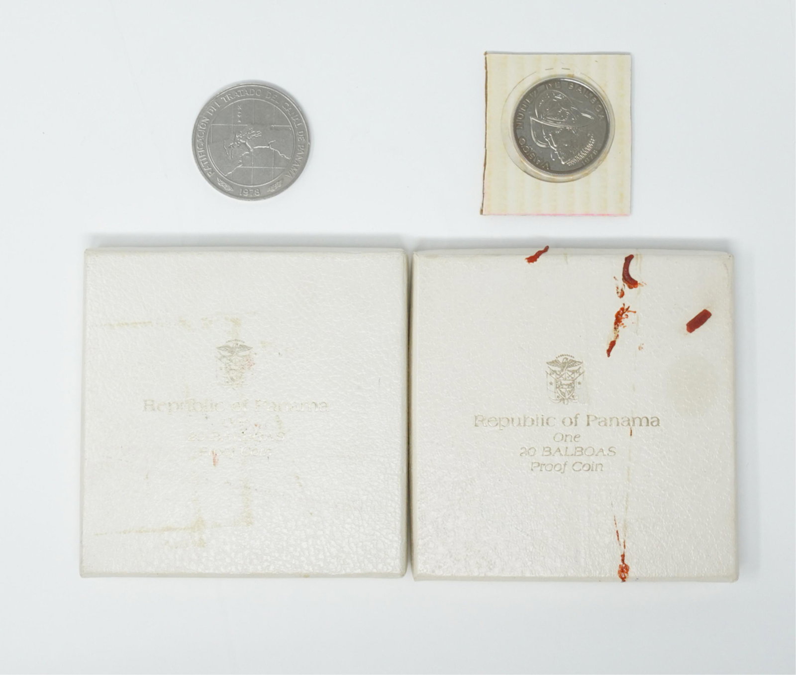 (2) PANAMA 20 BALBOA SILVER PROOF COINS ETC (1 of 11)