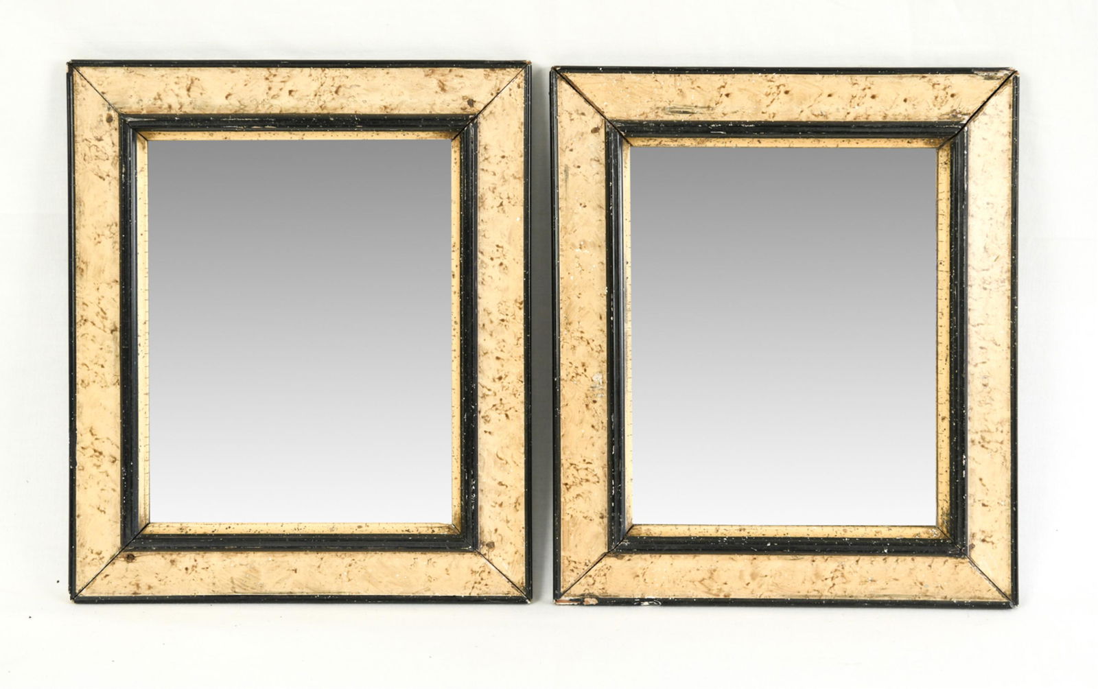 PAIR OF BURL FRAME MIRRORS (1 of 4)