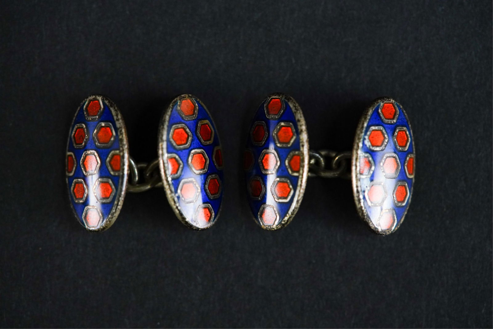 ENAMELED STERLING SILVER CUFFLINKS (1 of 7)