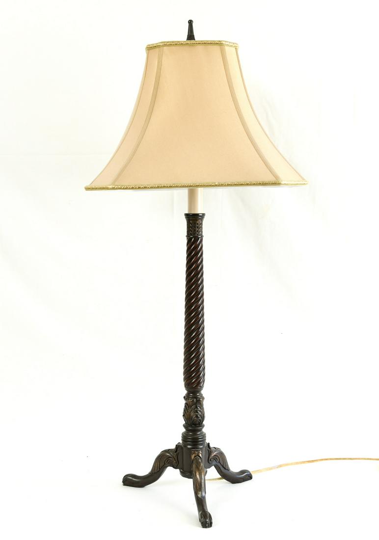 CARVED CANDLESTAND LAMP (1 of 8)