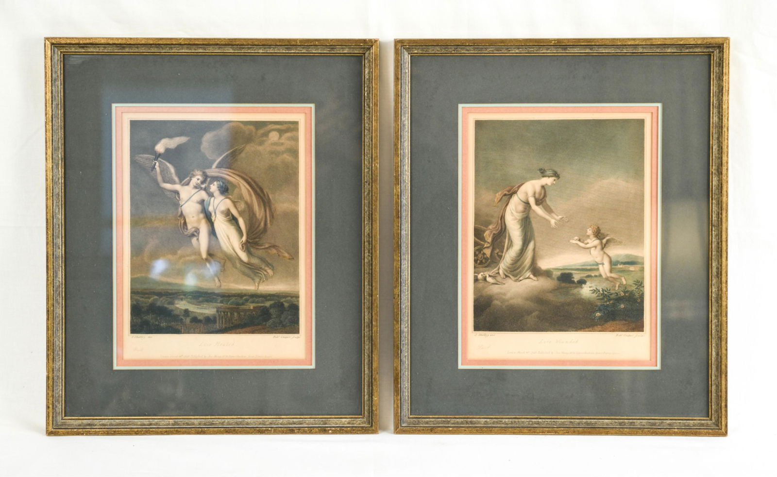 PAIR OF COLOR ENGRAVINGS COOPER AFTER SHELLY 1798 (1 of 12)