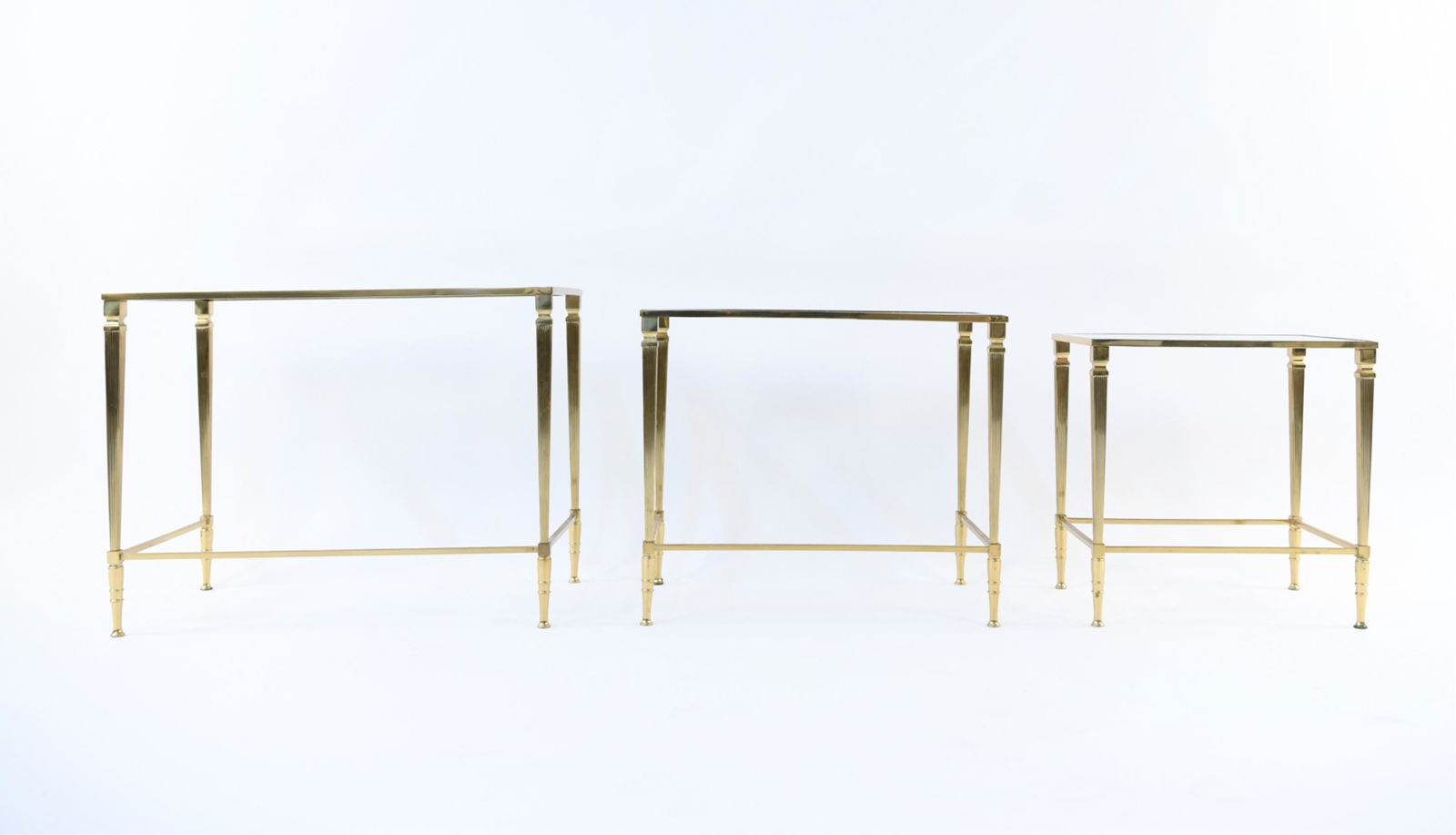 (3) BRASS ITALIAN STYLE NESTING TABLES (1 of 11)
