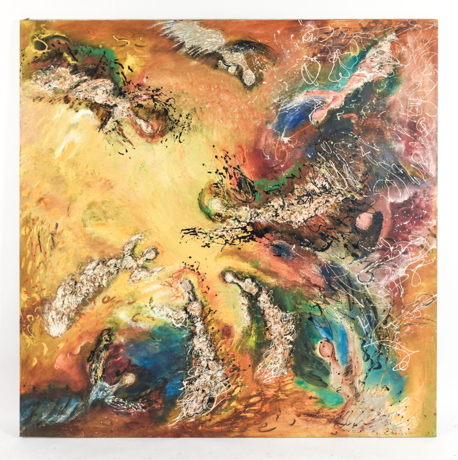 LUCIA WILCOX MONUMENTAL ABSTRACT O/C 1957 (1 of 19)