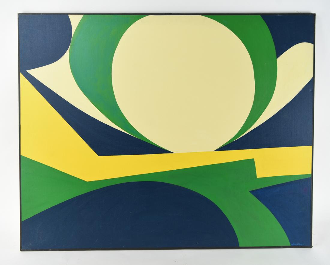 MID-CENTURY O/C ABSTRACT SIGNED SAVAGE (1 of 7)