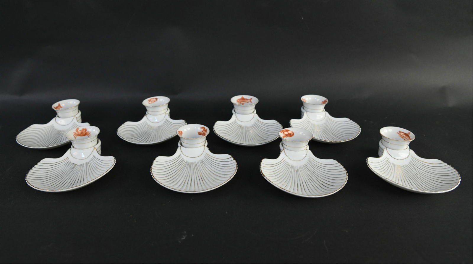 GERMAN PORCELAIN SHELLFISH PLATES (1 of 11)