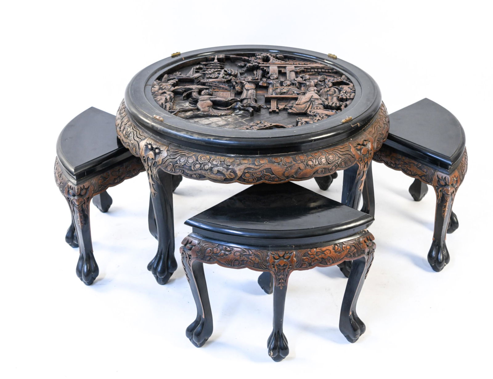 CHINESE TABLE WITH FOUR STOOLS (1 of 11)