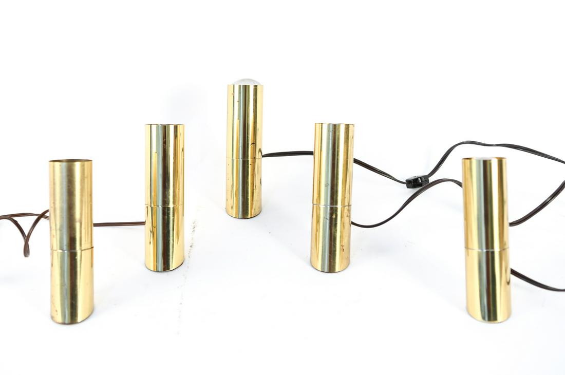 (5) SMALL BRASS ANGLED SPOT LIGHTS (1 of 12)