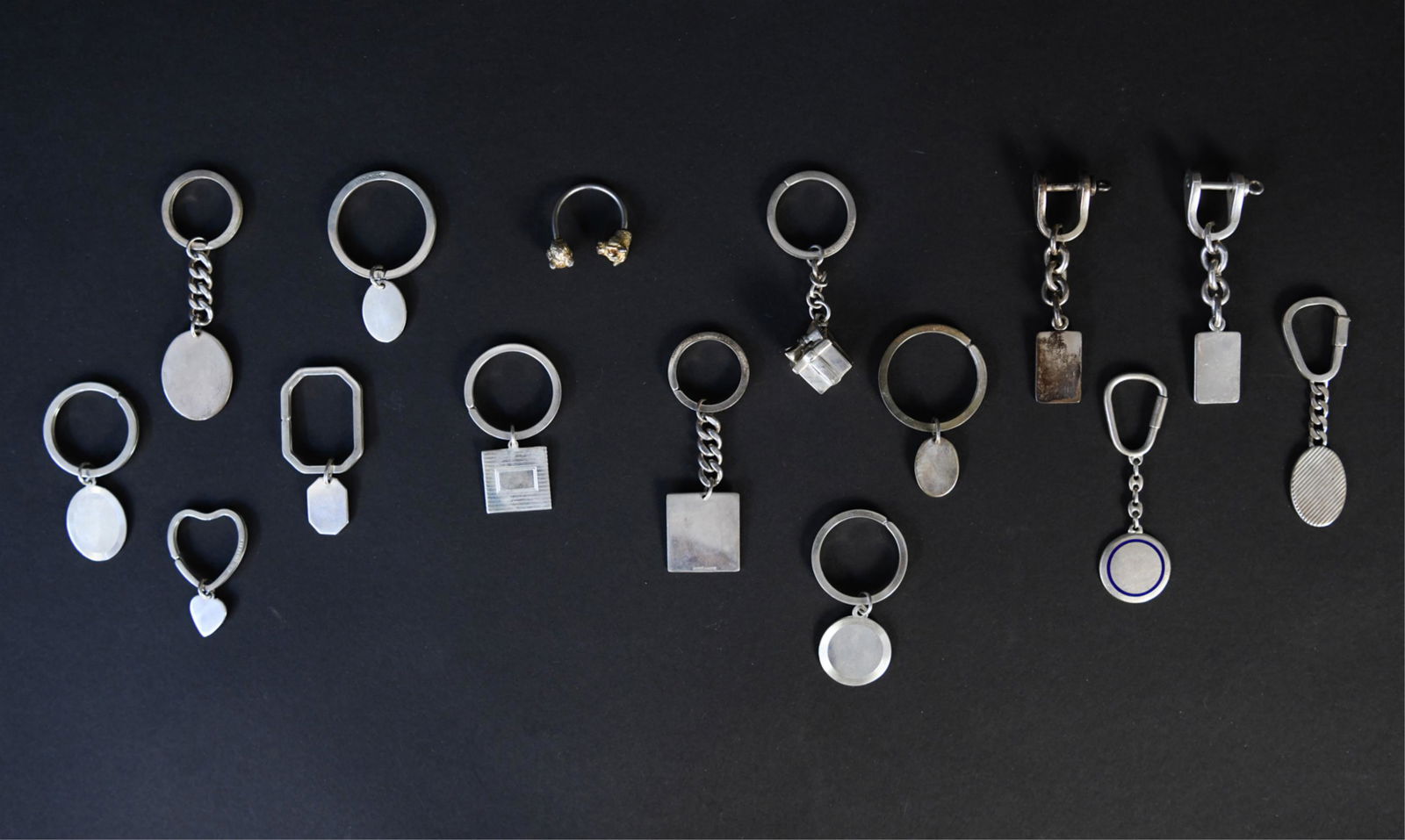 GROUPING OF STERLING SILVER KEY CHAINS (1 of 17)