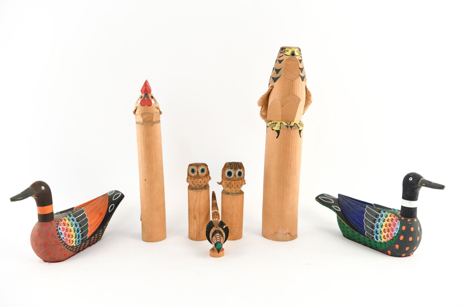 (7) JAPANESE SASANO BORI CARVED BIRD GROUPING (1 of 20)