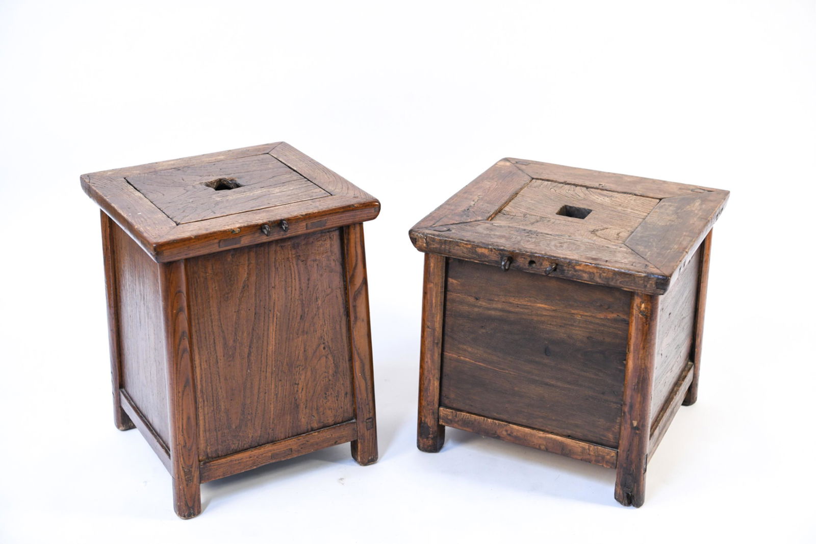 (2) WOODEN ASIAN STYLE STOOLS OR BENCHES (1 of 20)