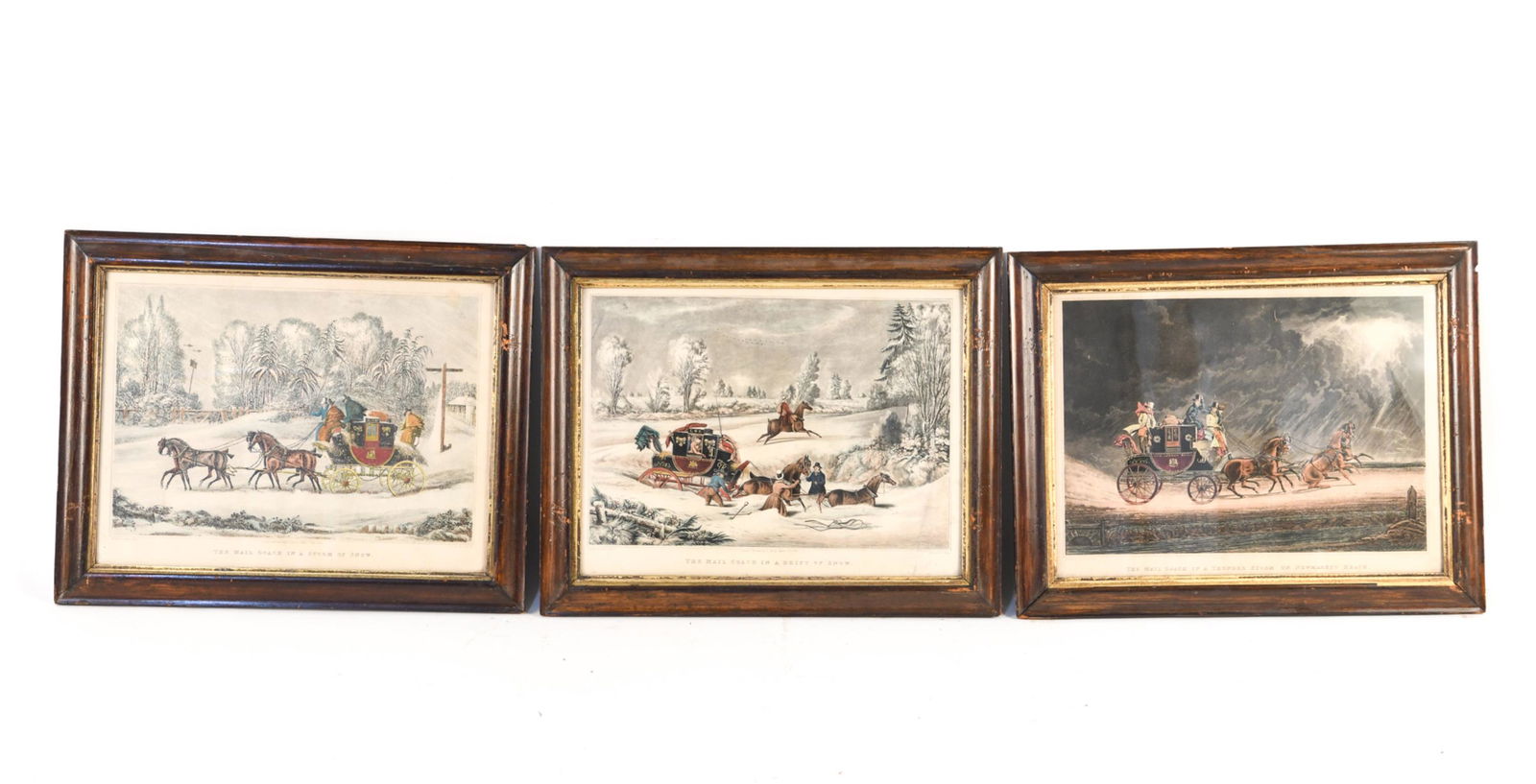 (3) JAMES POLLARD BAD WEATHER FRAMED ENGRAVINGS (1 of 10)