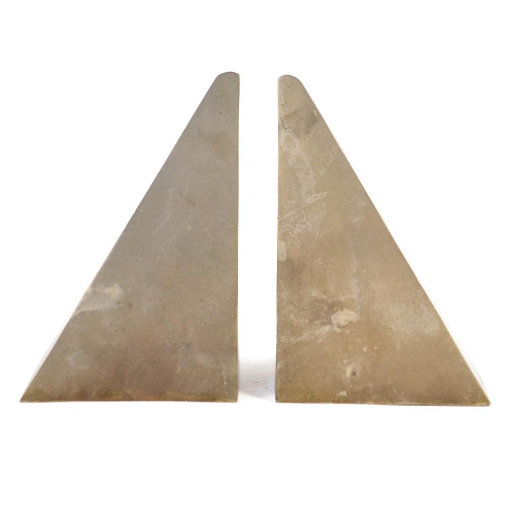 MID-CENTURY BRASS PYRAMID BOOKENDS (1 of 6)