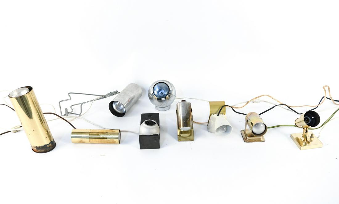 (9) MID-CENTURY BRASS, CHROME, ETC. LIGHTS (1 of 15)