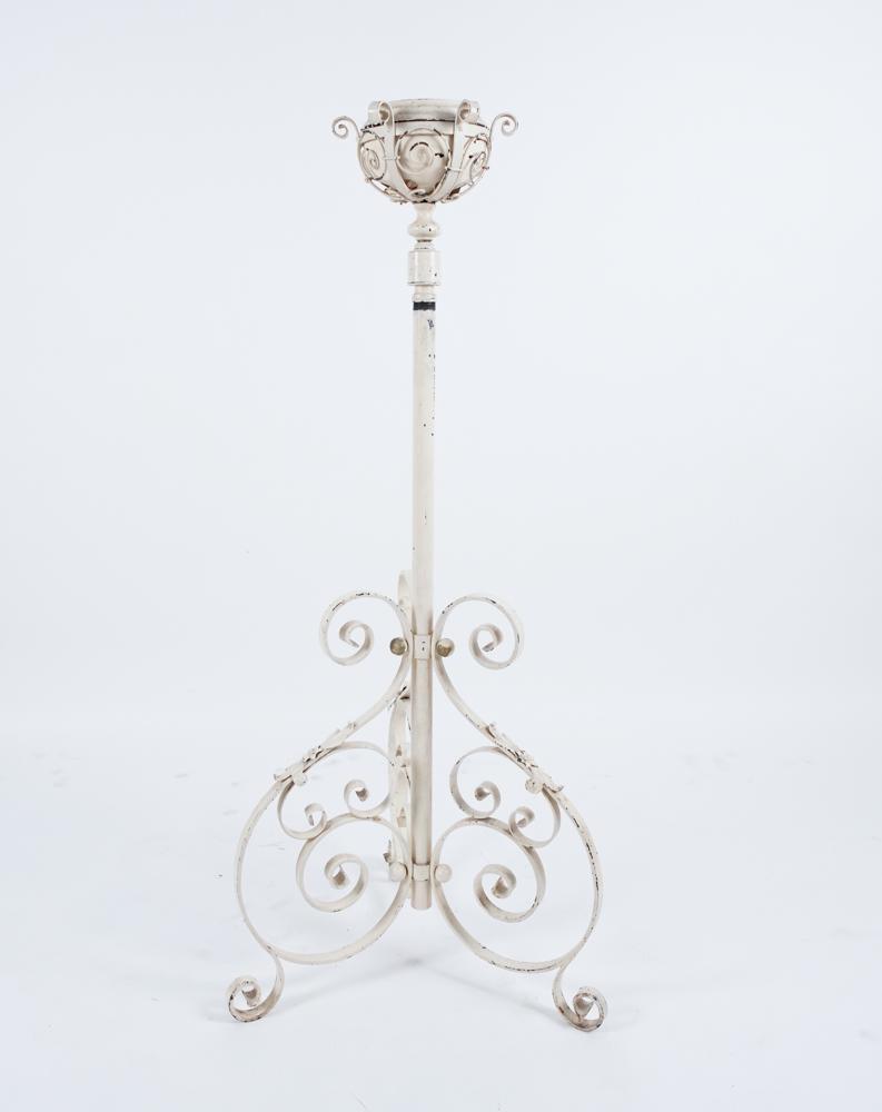 TALL ORNATE WROUGHT IRON PLANTER STAND (1 of 9)