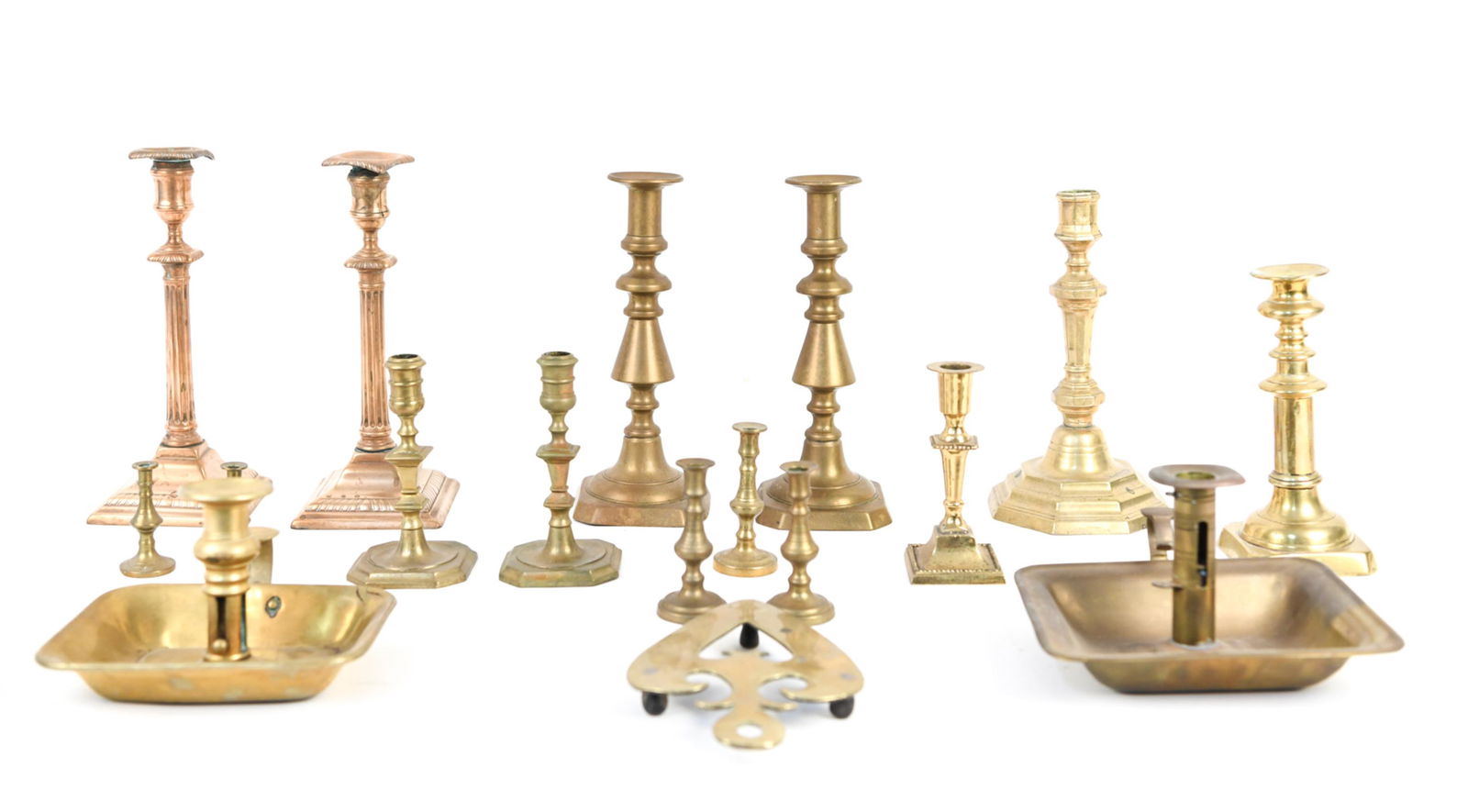 GROUPING OF BRASS INCL. CANDLESTICKS (1 of 19)