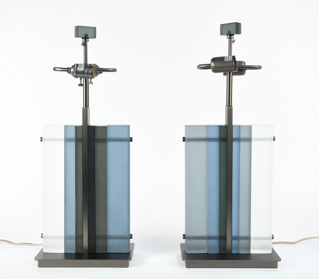PAIR OF DONGHIA TOURMALINE ITALIAN GLASS LAMPS (1 of 18)