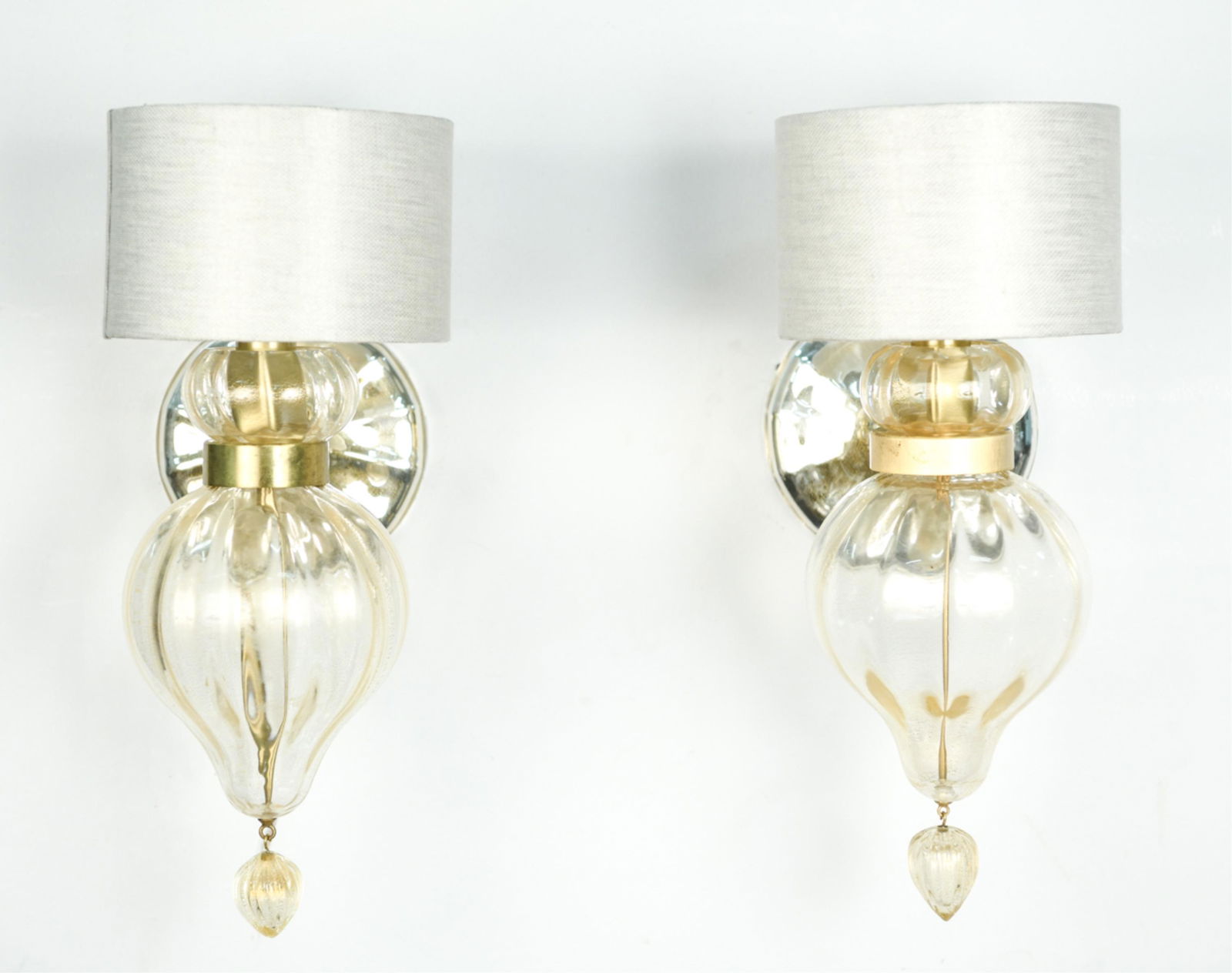 PAIR OF DONGHIA REGINA ITALIAN GLASS SCONCES (1 of 10)