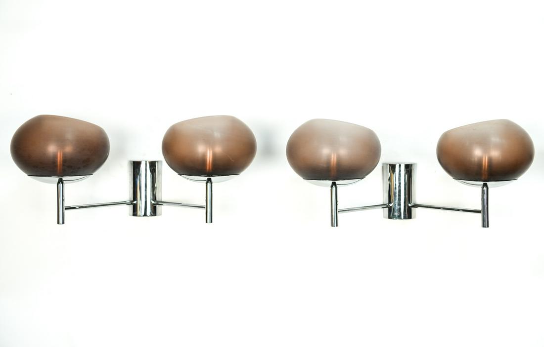 PAIR DONGHIA RENALDO ITALIAN GLASS 2-ARM SCONCES (1 of 12)