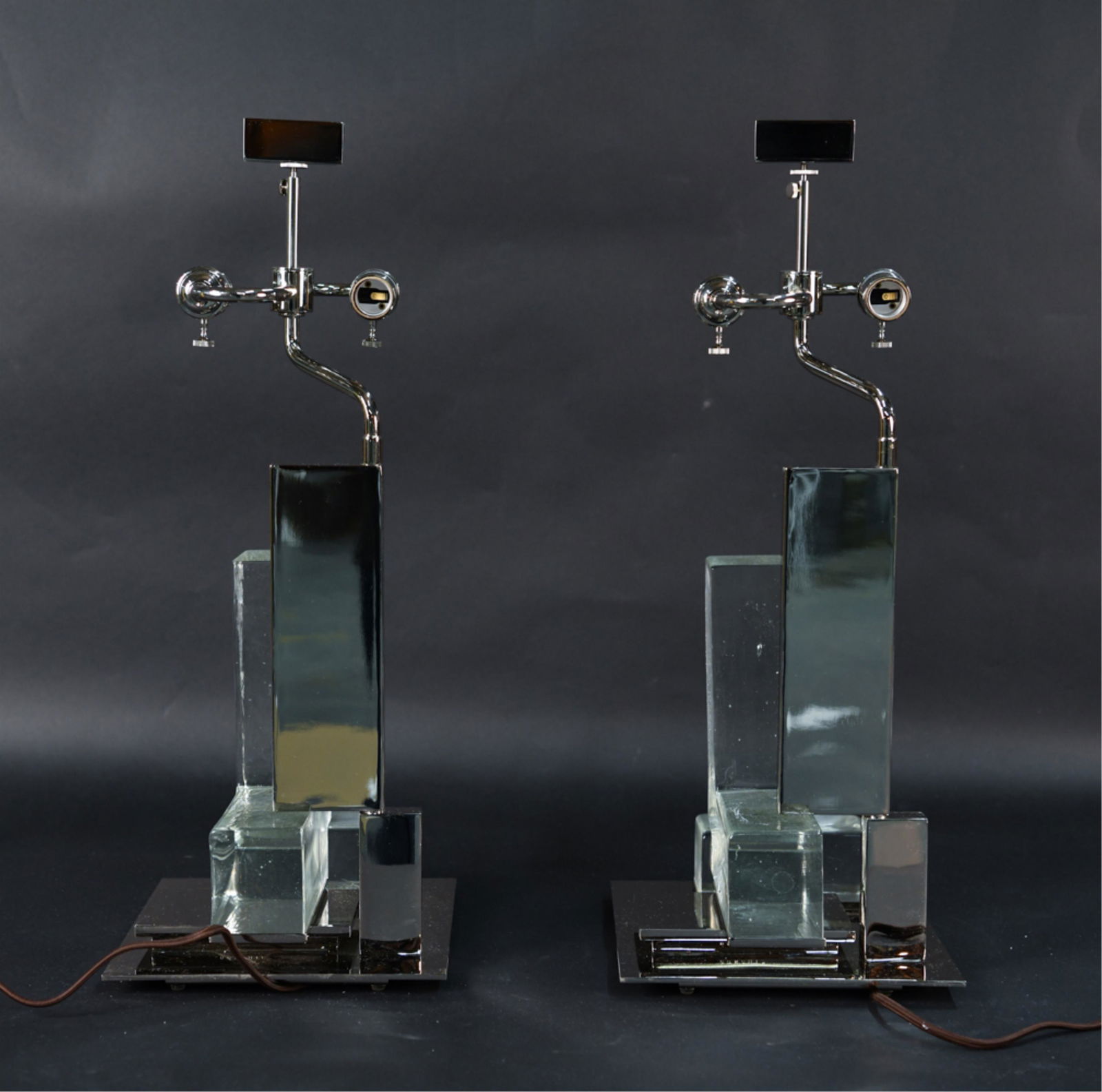 PAIR OF DONGHIA LABYRINTH ITALIAN GLASS LAMPS (1 of 14)