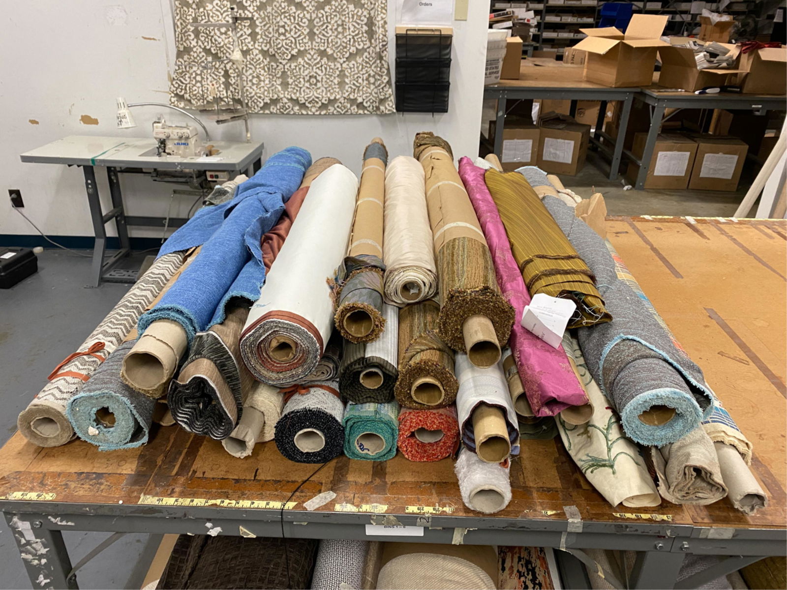 LARGE GROUPING OF FABRIC: Yardage unknown. Including Missoni Home. Condition: As found.