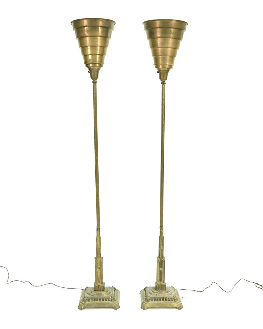 ART DECO J. BRAZER EMPIRE STATES BUILDING LAMPS (1 of 11)