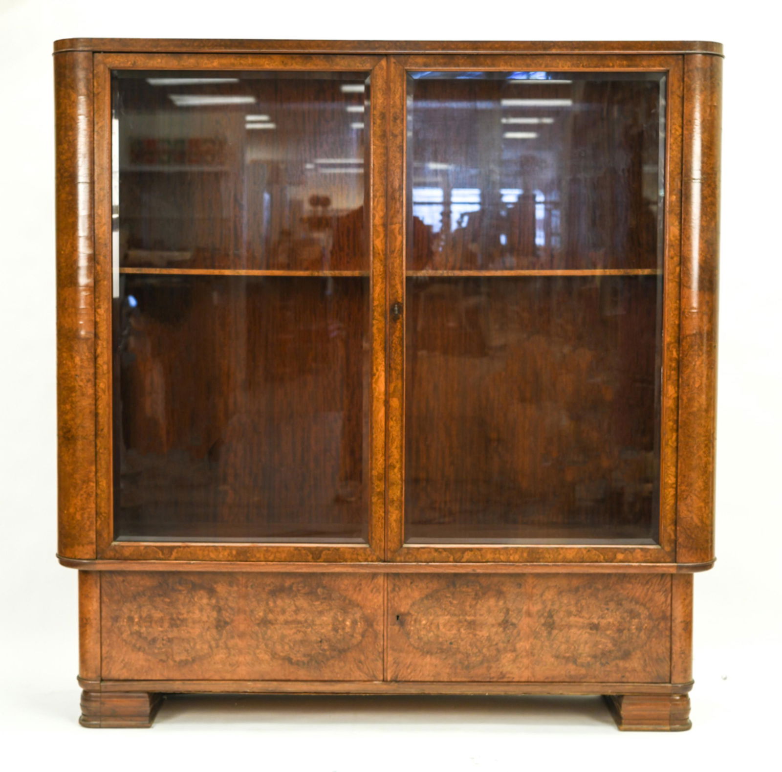 ART DECO BURL CURIO CABINET (1 of 16)