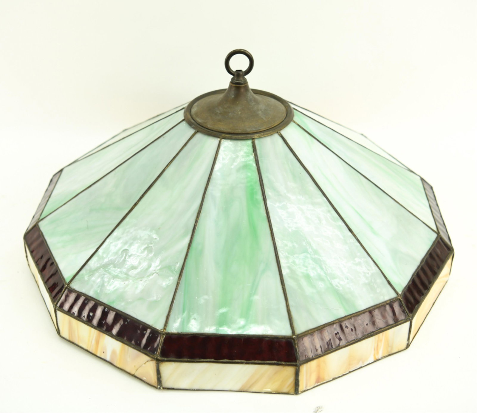 HANDEL SLAG GLASS HANGING LAMP (1 of 10)