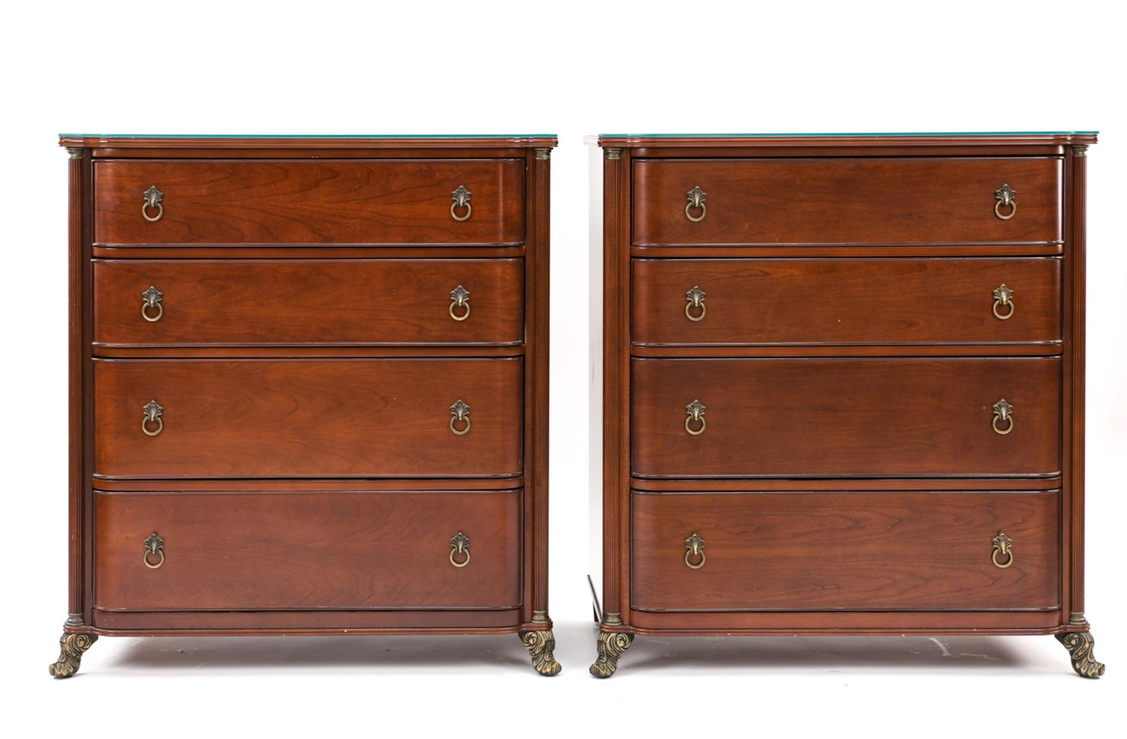PAIR OF BOMBAY STAINED WOOD DRESSER CHESTS (1 of 14)