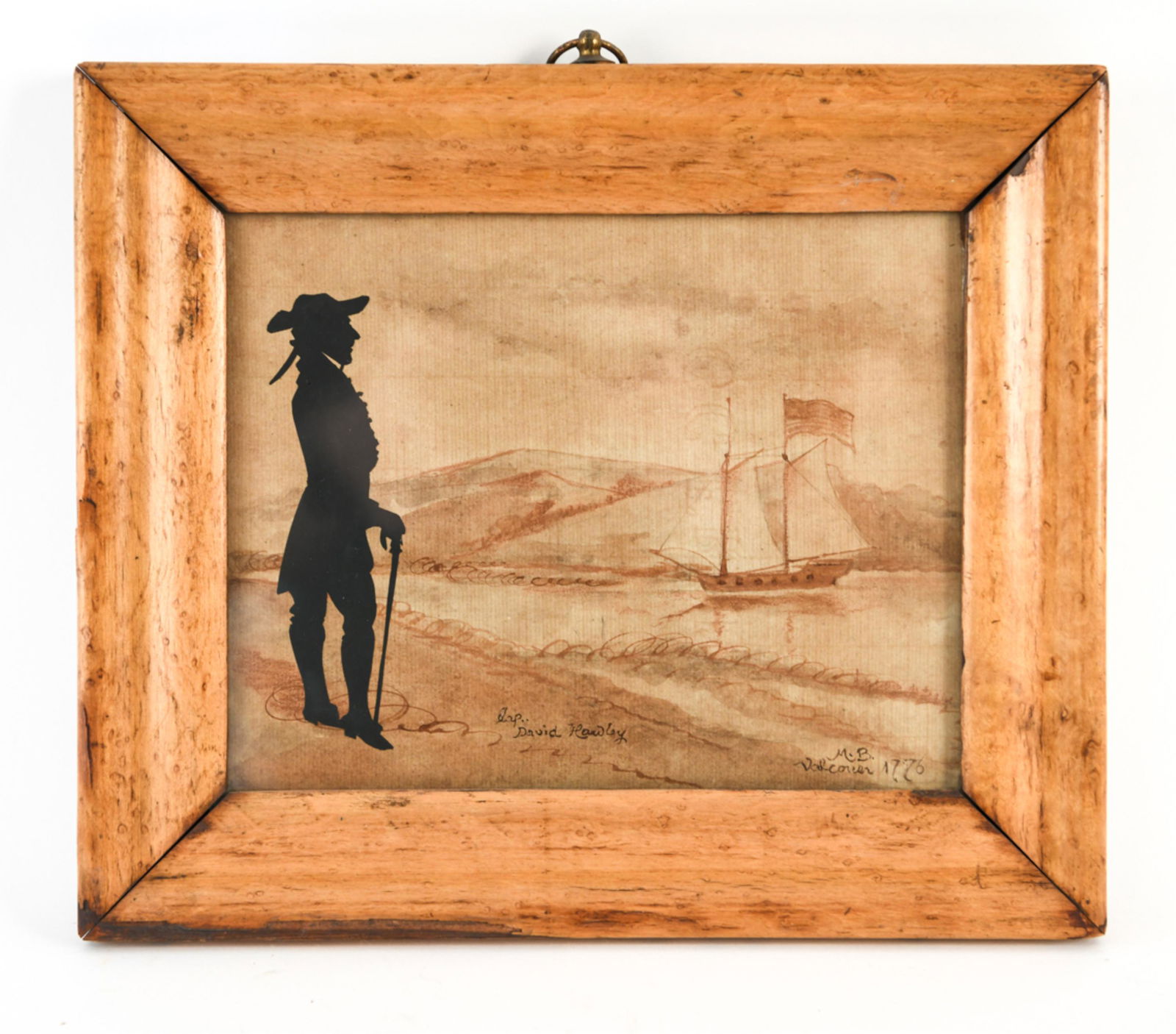 18TH C. STYLE SILHOUETTE OF A SEA CAPTAIN (1 of 7)
