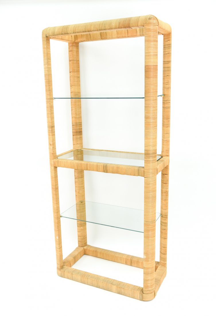 MID-CENTURY RATTAN WRAPPED ETAGERE (1 of 8)