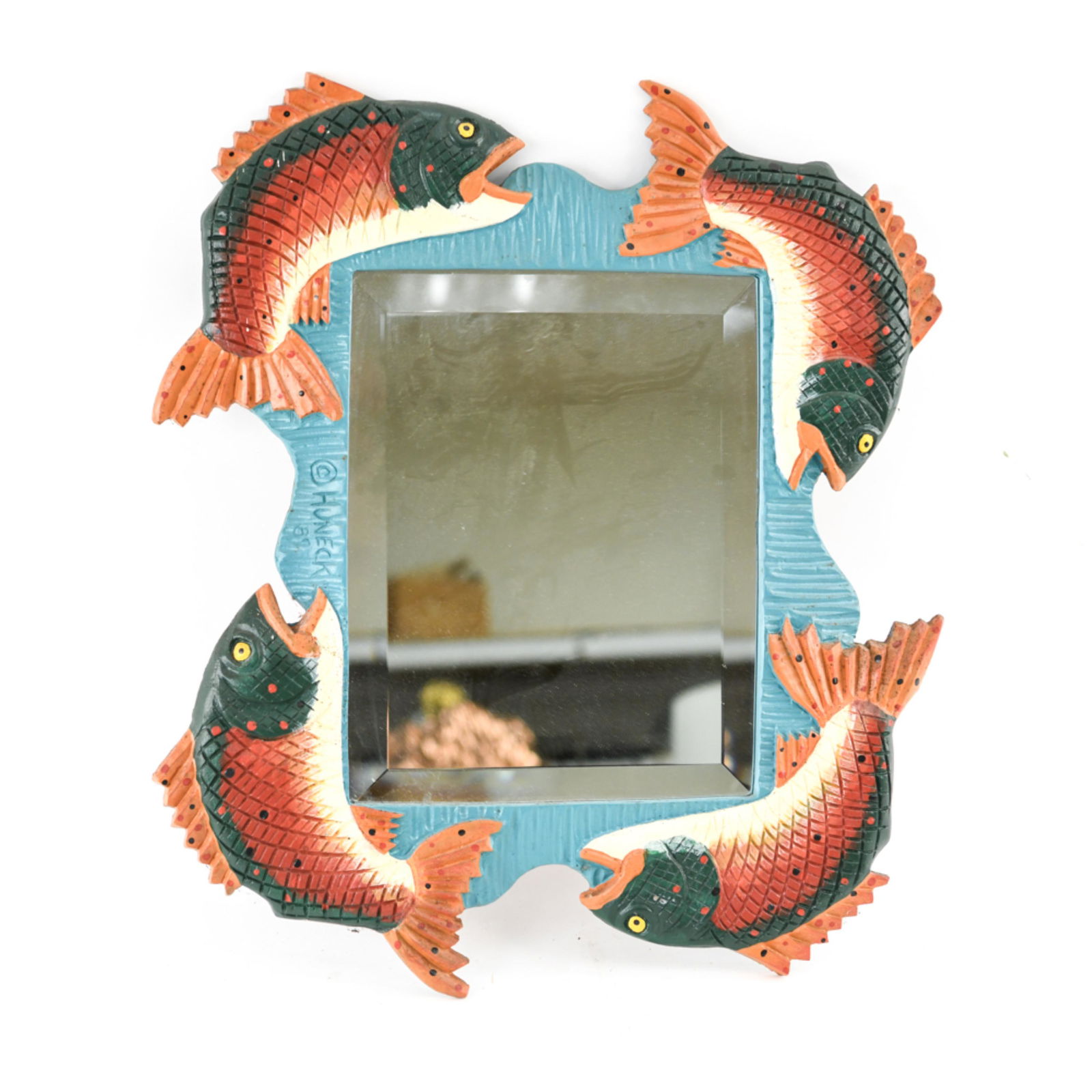 HUNECKE CARVED FISH MIRROR (1 of 6)