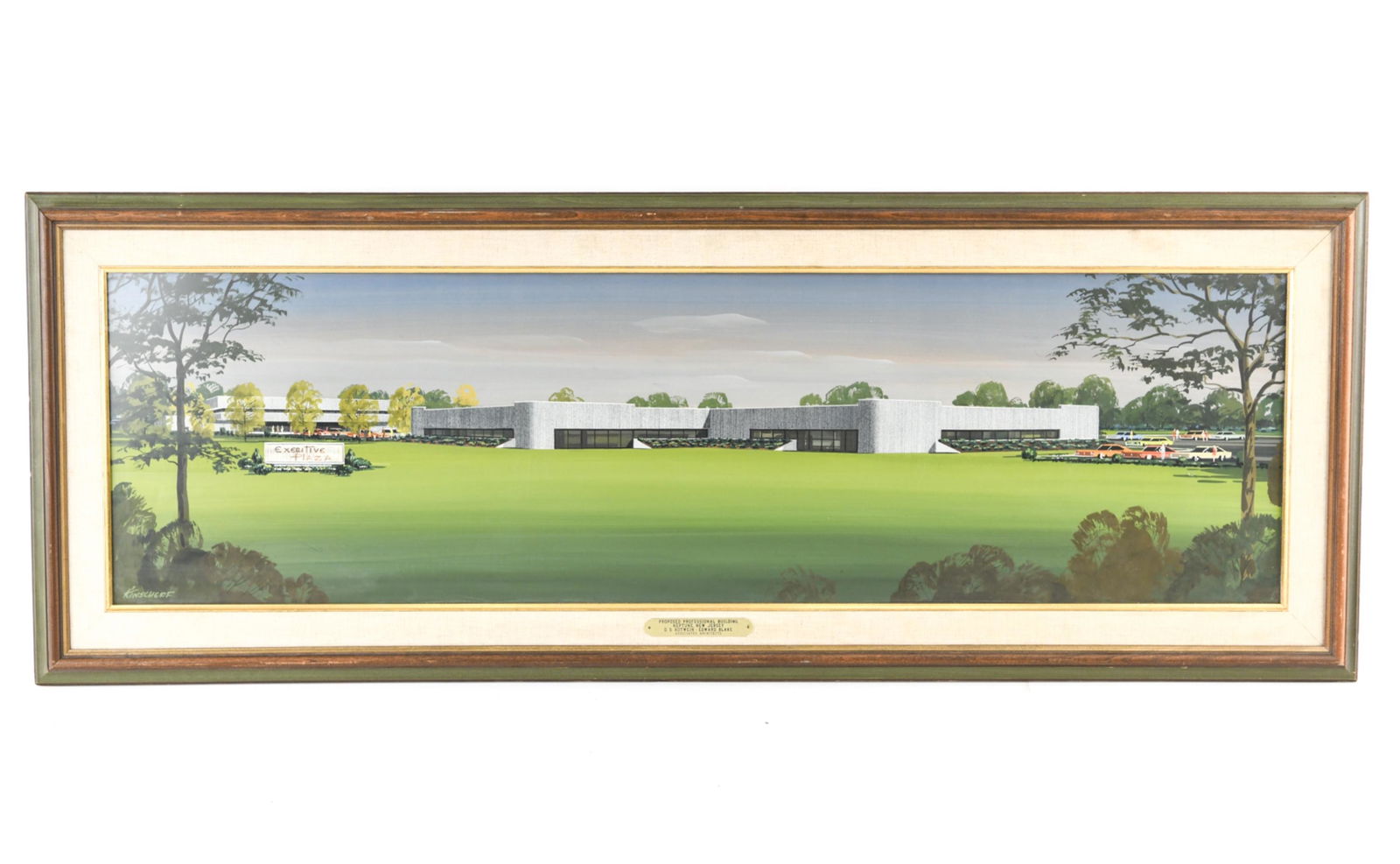 LARGE MID-CENTURY ARCHITECTURAL GOUACHE (1 of 11)