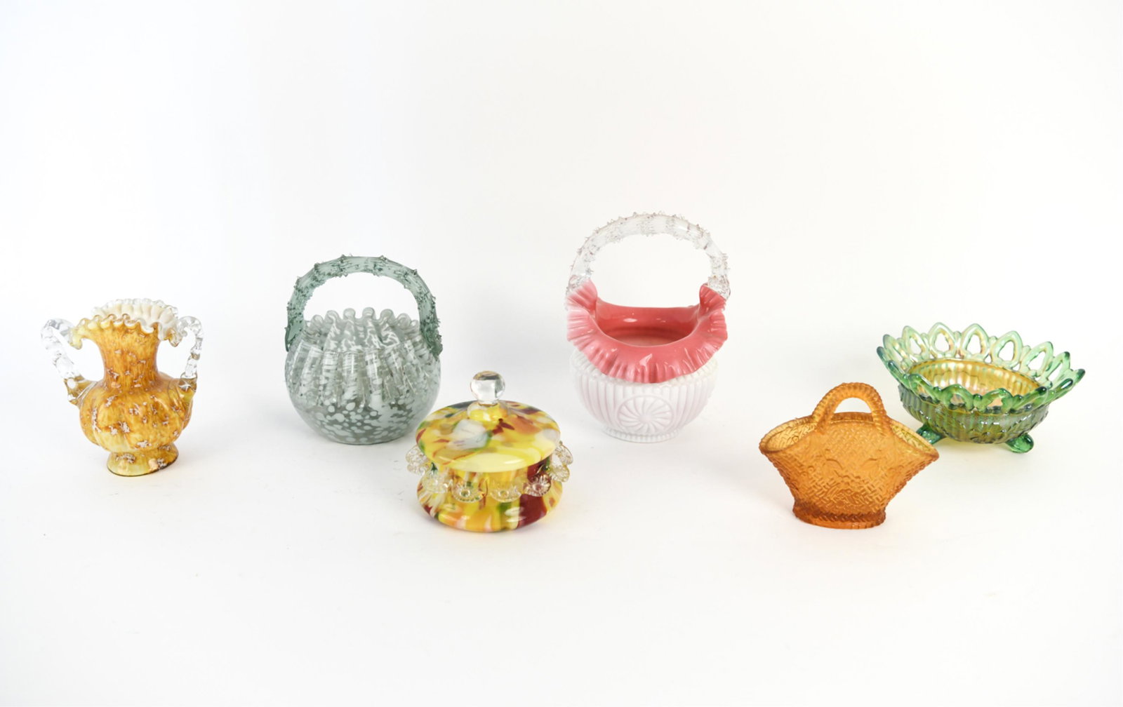 ANTIQUE ART GLASS GROUPING (1 of 13)