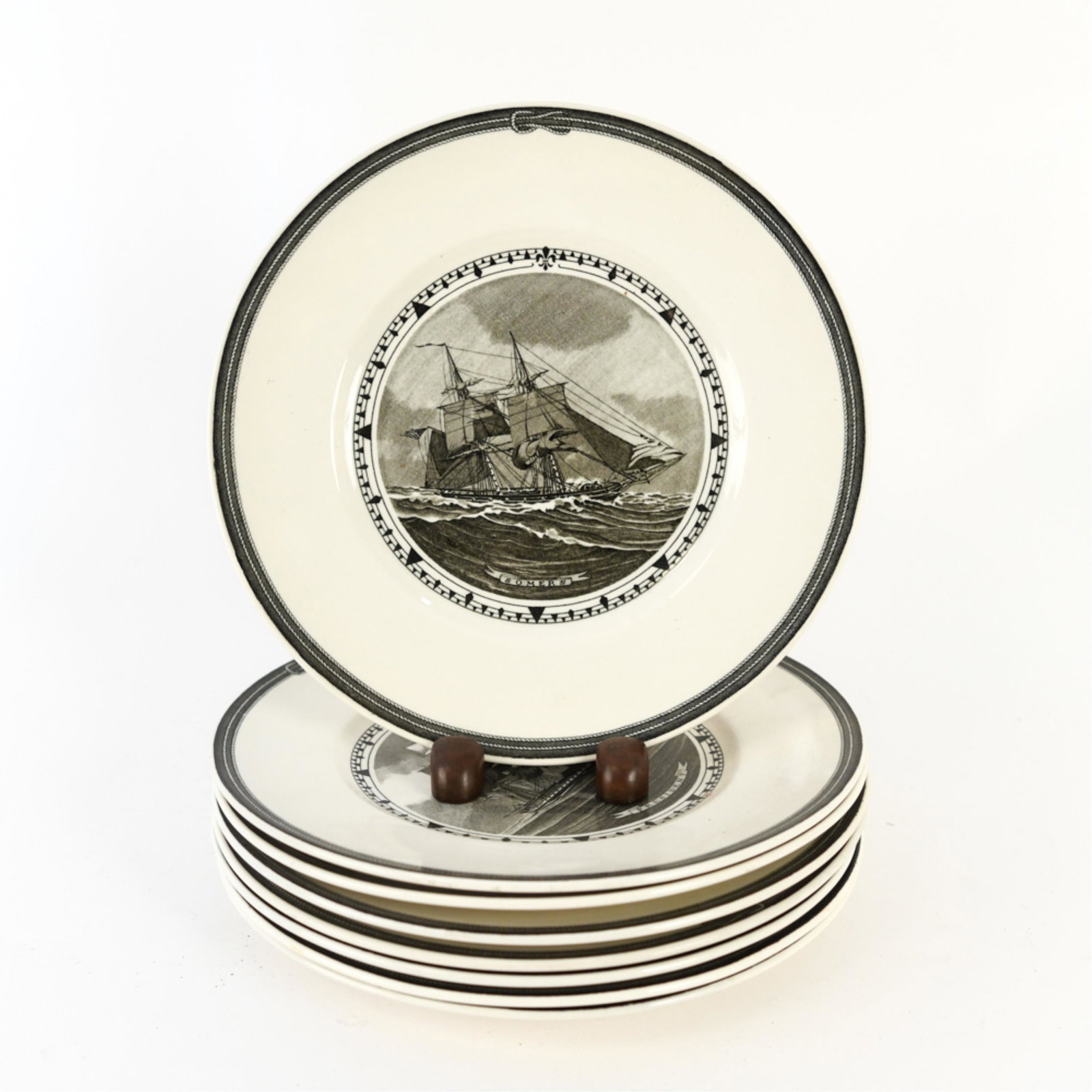 WEDGWOOD OF ERTURIA AMERICAN SAILING SHIP PLATES (1 of 11)