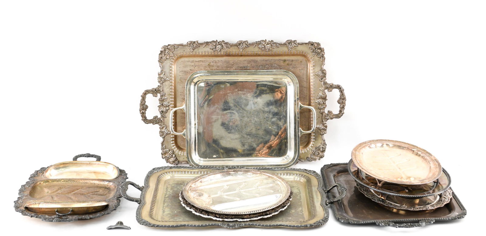GROUPING OF SILVERPLATE TRAYS (1 of 15)