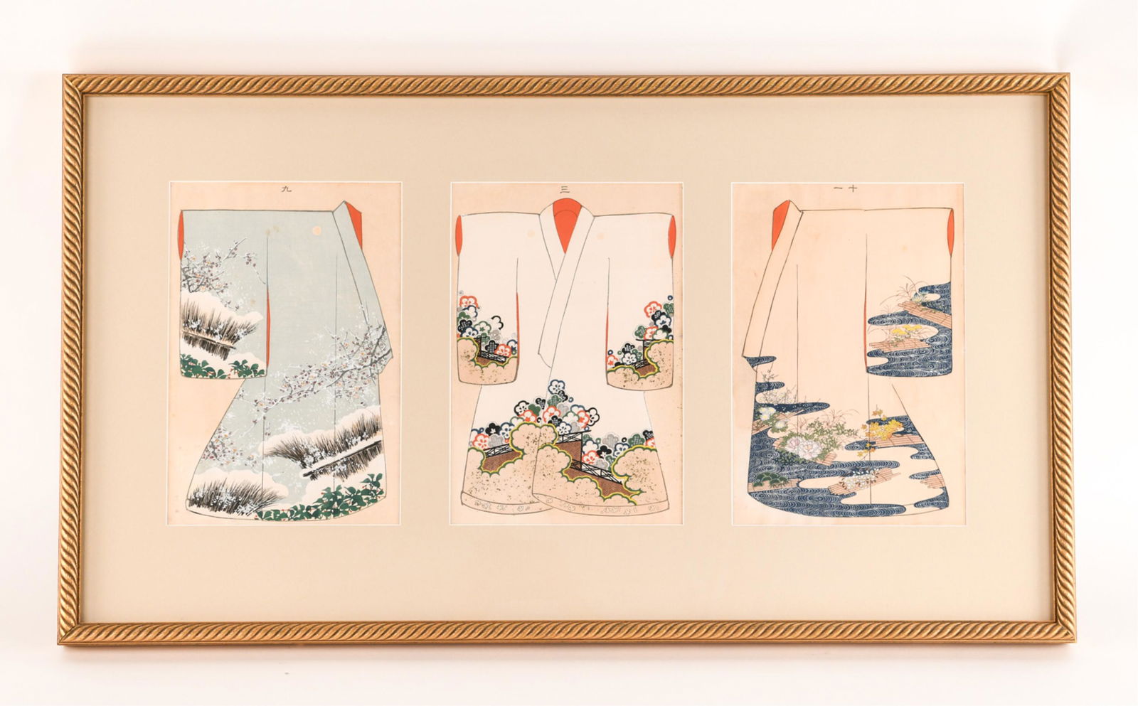 TRIPTYCH PRINT OF JAPANESE KIMONO ROBES (1 of 15)