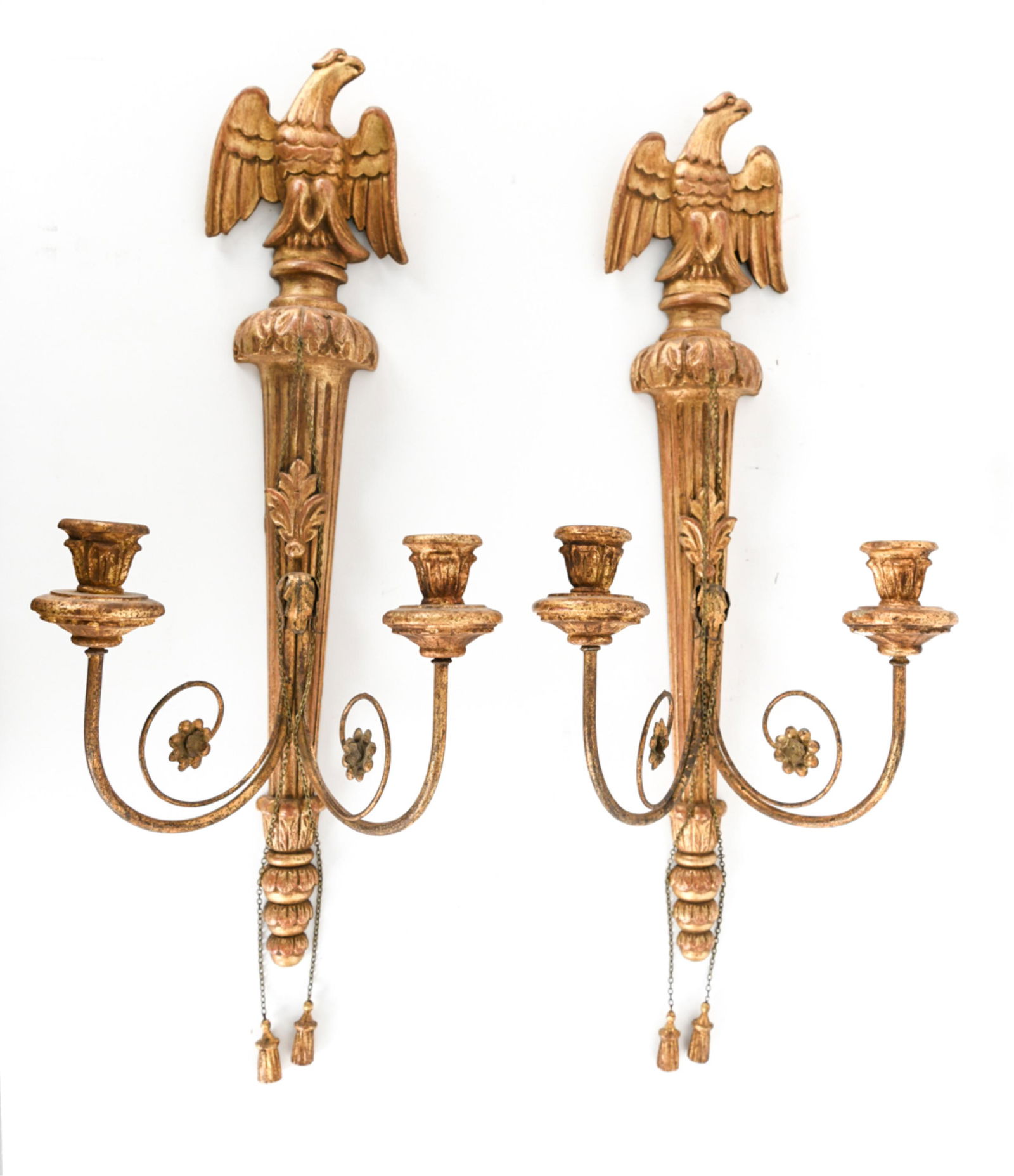 PAIR OF ITALIAN GILT WOOD EAGLE SCONCES (1 of 11)