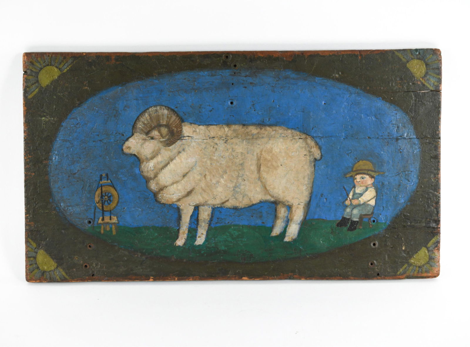 FOLK PAINTED TRUNK LID (1 of 9)