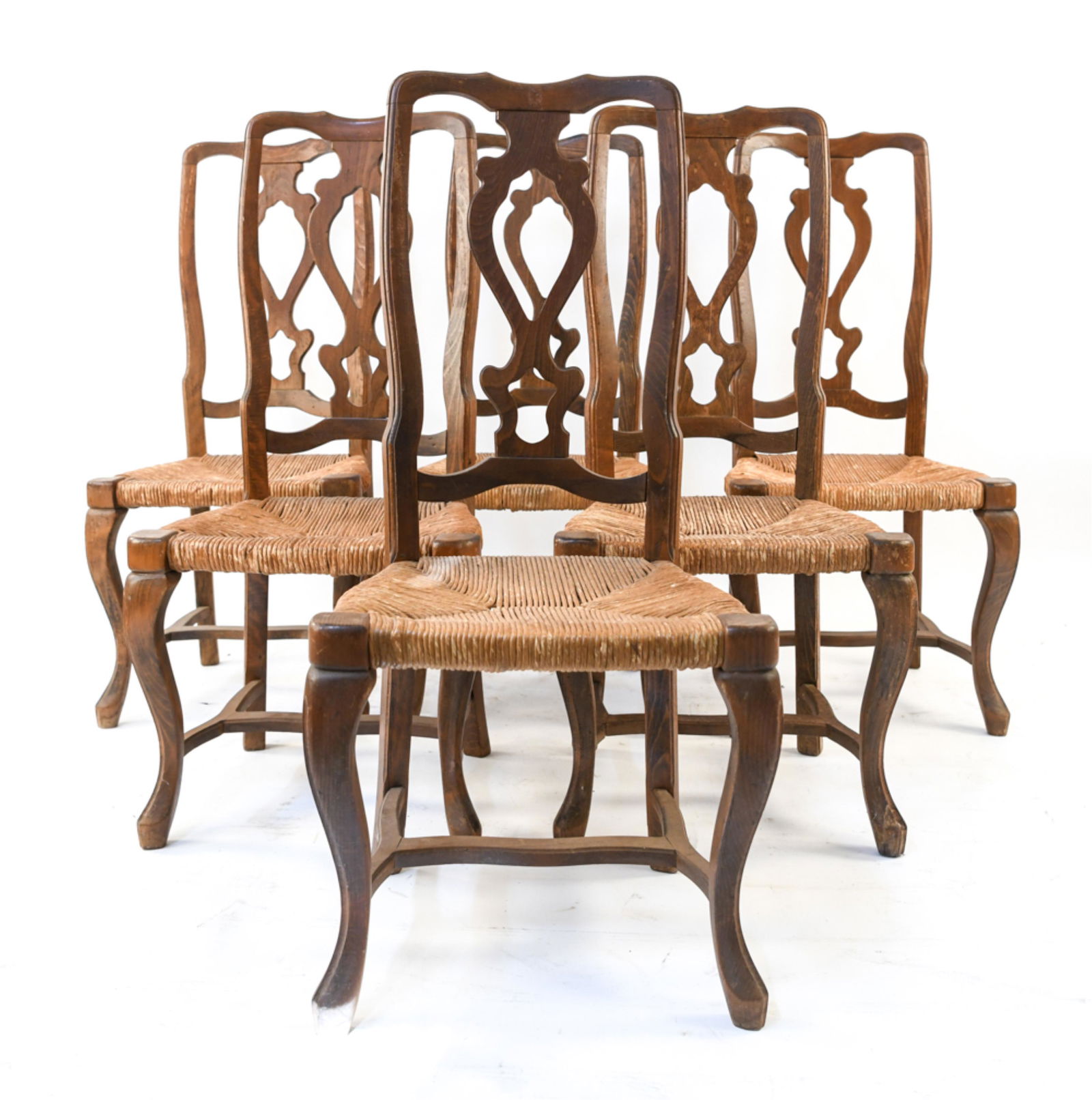 (6) COUNTRY STYLE RUSH SEAT SIDE CHAIRS (1 of 11)