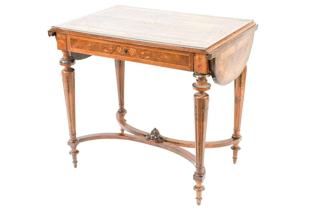 WILLIAM AND MARY STYLE INLAID LIBRARY TABLE (1 of 20)