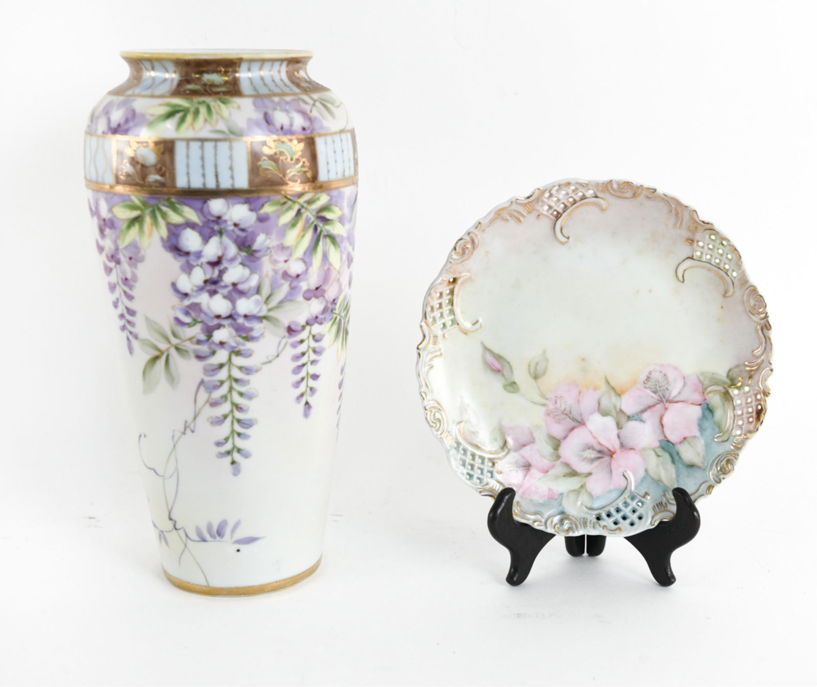 FLORAL PAINTED PORCELAIN GROUPING (1 of 12)