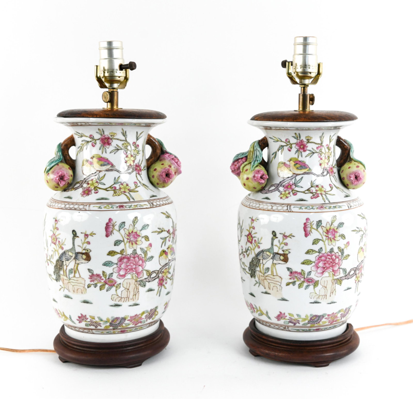 PAIR OF ASIAN PORCELAIN VASE LAMPS (1 of 16)